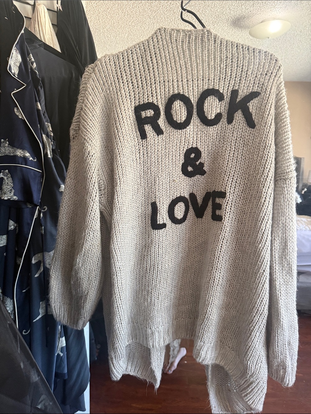 Neutral Beige 'Rock & Love' Knit Sweater